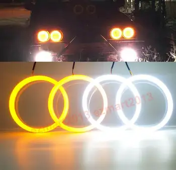 Zjeżdżalnia LED halo žiedai BMW E30 E32 E34 priekinis žibintas angel eye velnias lempos