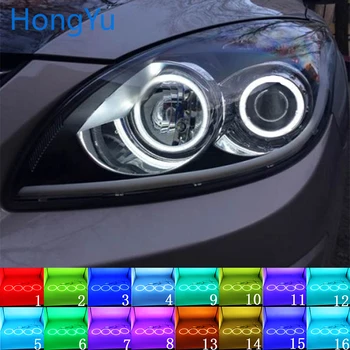 Žibintų Įvairių spalvų RGB LED Angel Eyes Halo Žiedas Akių DRL RF Nuotolinio Valdymo už Hyundai i30 2008 m. 2009 m. 2010 m. 2011 m. Priedai